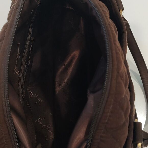 Vera Bradley Boston Expresso Brown Quilted Satchel/Crossbody Bag - Picture 9 of 10